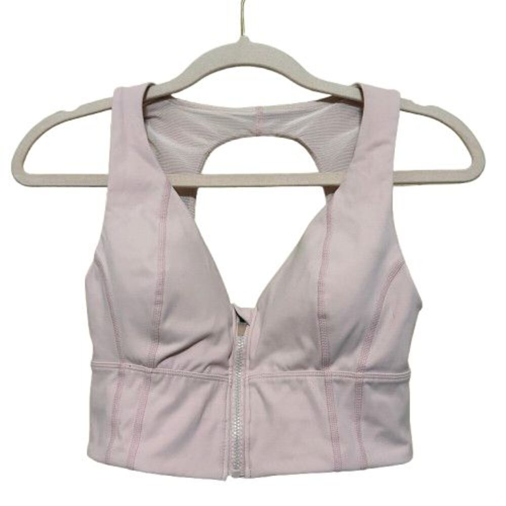 Free People FP Movement It's an Illusion Zip Sports Bra Womens Small Pink